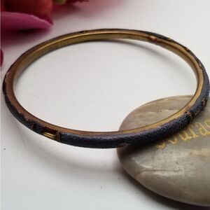 Charcoal vintage bracelet bangle slim slender jewelry gift for her. B611